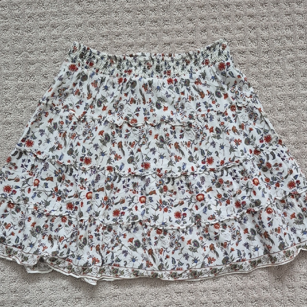 Floral White Skirt